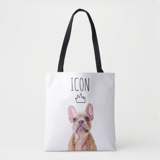 Niedlich Blue Mit Augen French Bulldog | Frenchie  Tasche (Vorderseite)