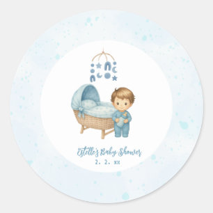Niedlich Blue Mobile Crib Babybett Babybett Dusche Runder Aufkleber