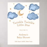 Niedlich Blue Moon Stars Twinkle Baby Dusche Empfa