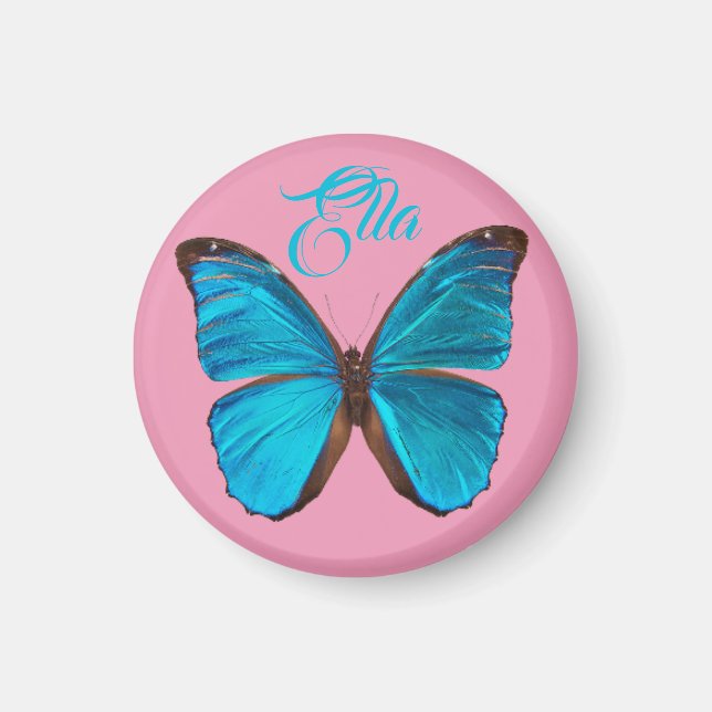 Niedlich Blue Morpho Butterfly Magnet (Vorne)