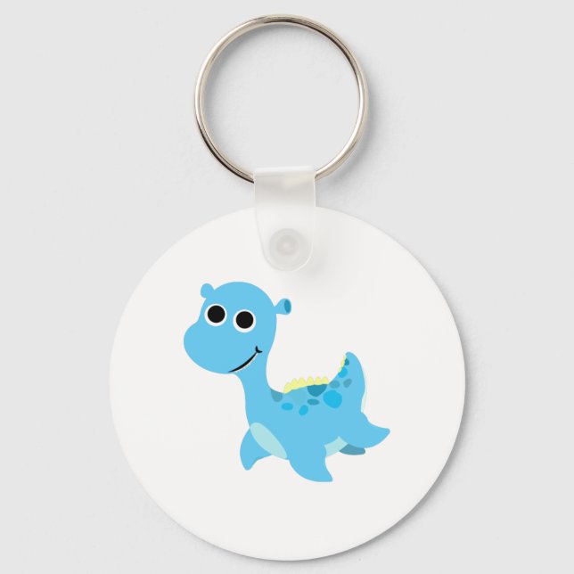 Niedlich Blue Nessie Schlüsselanhänger (Vorderseite)