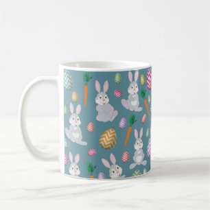 Niedlich Blue Oaster Bunny Rabbit Muster Kaffeetasse
