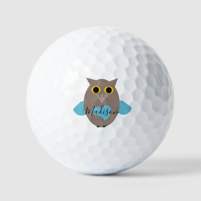 Niedlich Blue Owl Name Golfbälle (Vorderseite)