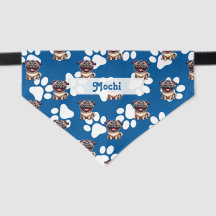 Niedlich Blue Pattern Mops Doggie