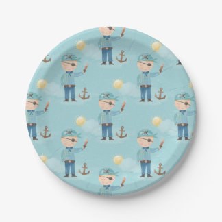 Niedlich Blue Pirate Boy Pappteller