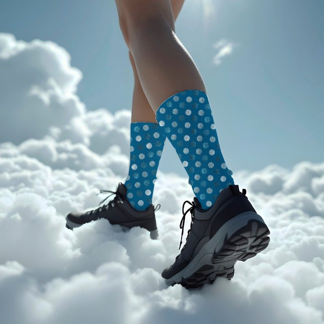 Niedlich Blue Polka Dots Modernes & elegantes Weih Socken (Von Creator hochgeladen)