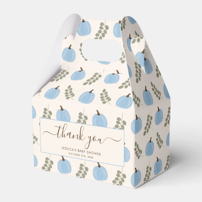 Niedlich Blue Pumpkin Eucalyptus Baby Dusche Viele Geschenkschachtel (Vorderseite)