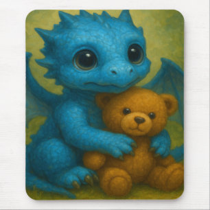 Niedlich Blue Puppy Mit Augen Baby Dragon mit Tedd Mousepad