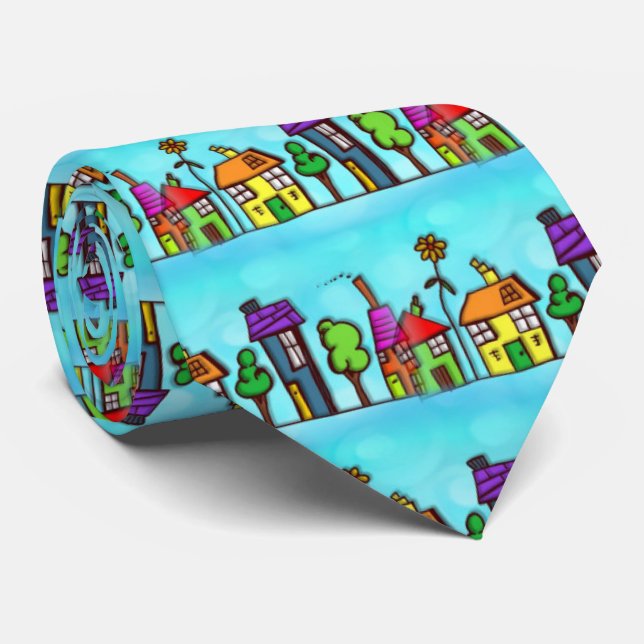 Niedlich Blue Real Anwesen Agent Neck Tie Krawatte (Gerollt)