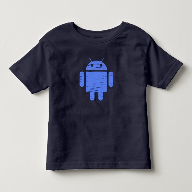 Niedlich Blue Robot Kleinkind T-shirt (Vorderseite)