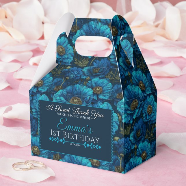 Niedlich Blue Rose Vielen Dank Geschenkschachtel (Hochzeit)