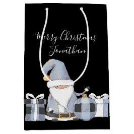 Niedlich Blue Santa Gnome mit Geschenken Mittlere Geschenktüte