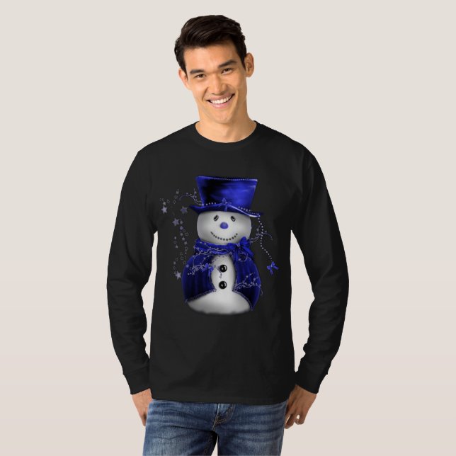 Niedlich Blue Snowman T-Shirt (Vorne ganz)