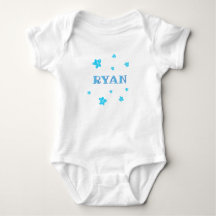 Niedlich Blue Stars Baby Bodysuit