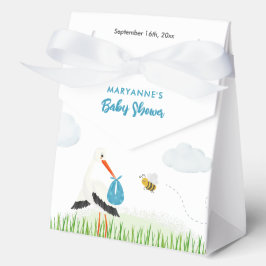 Niedlich Blue Stork Baby Dusche kundenspezifisch Geschenkschachtel