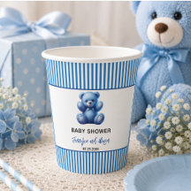 Niedlich Blue Teddy Bear Vintag Baby Boy Dusche