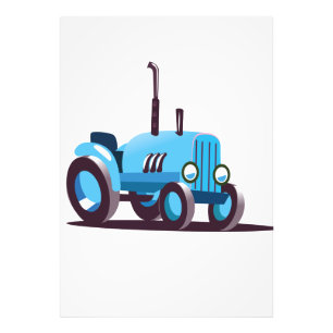 Niedlich-Blue-Traktor Fotodruck