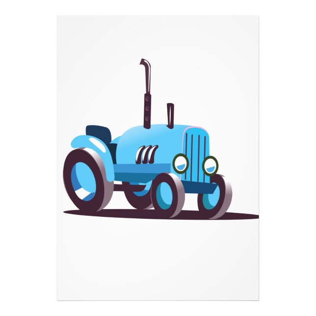 Niedlich-Blue-Traktor Fotodruck (Vorne)