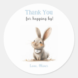Niedlich Blue Vielen Dank, Bunny Birthday Runder Aufkleber