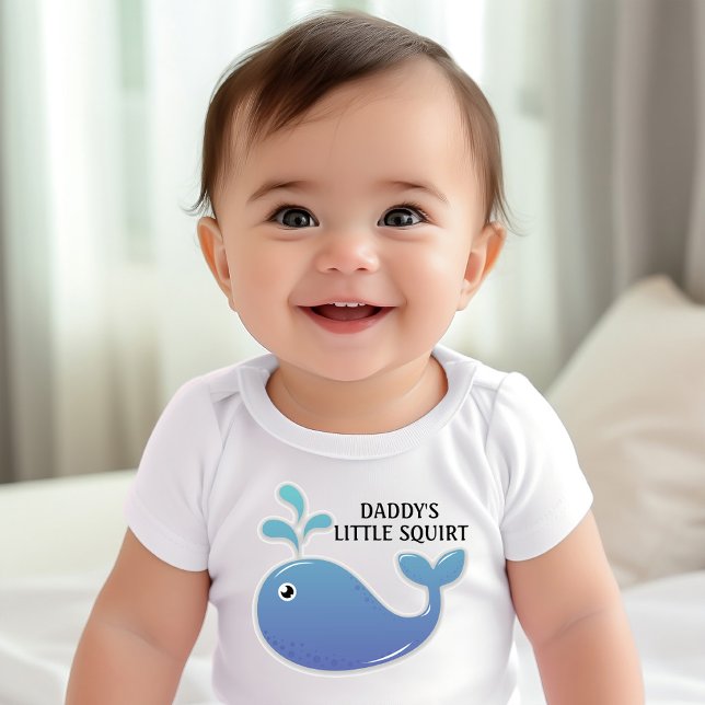 Niedlich Blue Whale Little Squirt Baby Strampler (Cute "Daddy's Little Squirt" infant bodysuit)