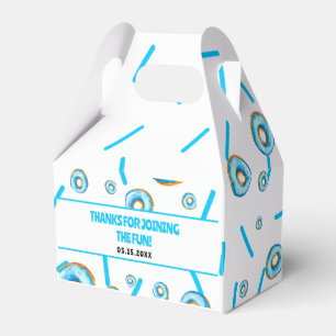 Niedlich Blue & White Watercolor Donut Boy Geburts Geschenkschachtel