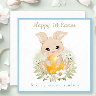 Niedlich Blue Yellow Bunny Grandson 1. Osterkarte Karte
