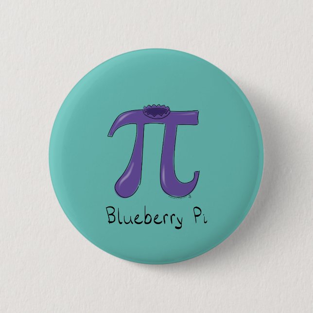 Niedlich Blueberry Pi Symbol Mathematiker Lehrer Button (Vorderseite)