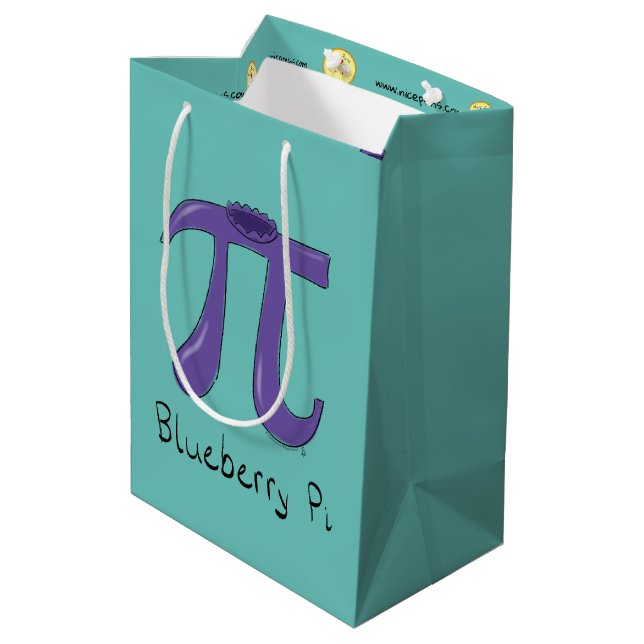 Niedlich Blueberry Pi Symbol Mathematiker Lehrer Mittlere Geschenktüte (Rückseite Schrägansicht)