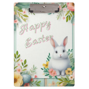 Niedlich, blumenfreudig Osterhase Klemmbrett