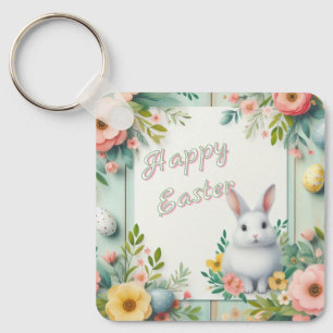 Niedlich, blumenfreudig Osterhase Schlüsselanhänger