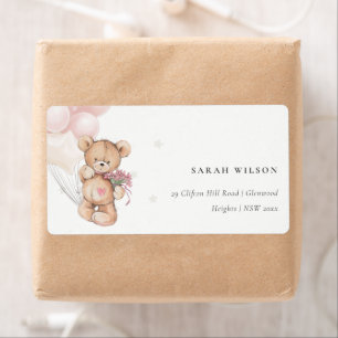 Niedlich Blush Bären Ballon Blumengebäck Herz