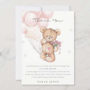 Niedlich Blush Bear Bear Bearly Wait Balloon Babyd Dankeskarte
