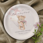 Niedlich Blush Bearly Wait Bear Balloon Babydusche Pappteller<br><div class="desc">Für weitere Anpassungen oder andere passende Artikel kontaktieren Sie mich bitte unter yellowfebstudio@gmail.com</div>