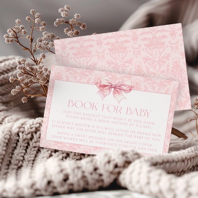 Niedlich Blush Pink Bow Baby Girl Duschbuch für Ba Einladung (Von Creator hochgeladen)