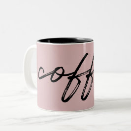 Niedlich Blush Pink "coffee" Minimalistisches Skri Zweifarbige Tasse