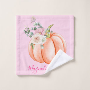 Niedlich Blush Pink Frühling Floral Little Pumpki Waschlappen