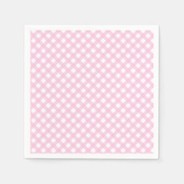 Niedlich Blush Pink Gingham Pattern Serviette