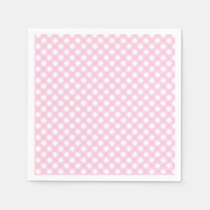 Niedlich Blush Pink Gingham Pattern Serviette