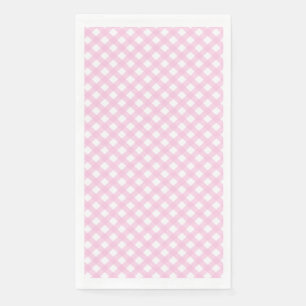 Niedlich Blush Pink Gingham Pattern Serviette