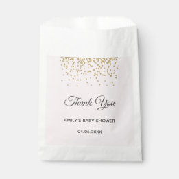 Niedlich Blush Pink Gold Glitzer Danke Baby Dusche Geschenktütchen