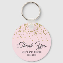 Niedlich Blush Pink Gold Glitzer Danke Baby Dusche Schlüsselanhänger
