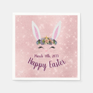 Niedlich Blush Pink Happy Ostersonne Serviette