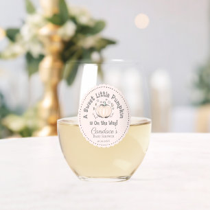 Niedlich Blush Pink Kleine Pumpkin Fall Babydusche Weinglas Ohne Stiel