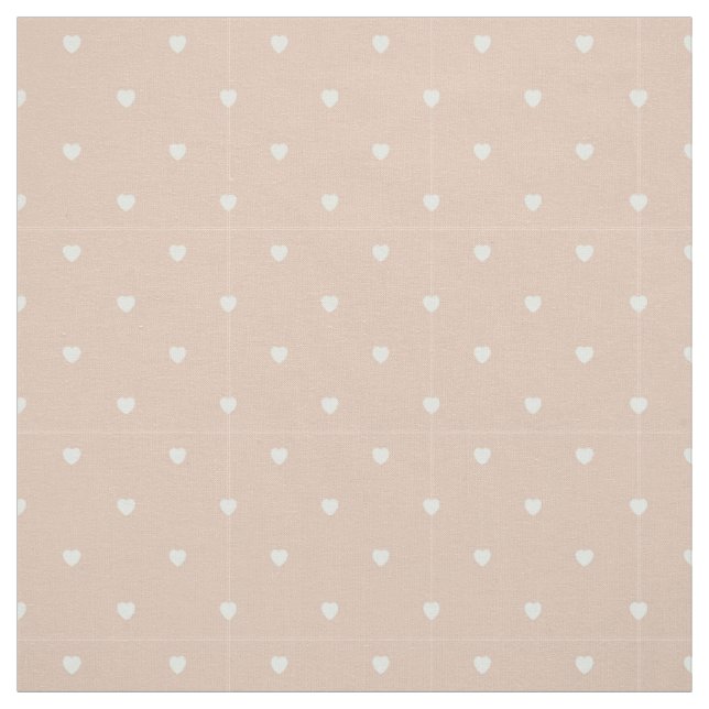 Niedlich Blush Pink Polka Dot Hearts Stoff (Muster)