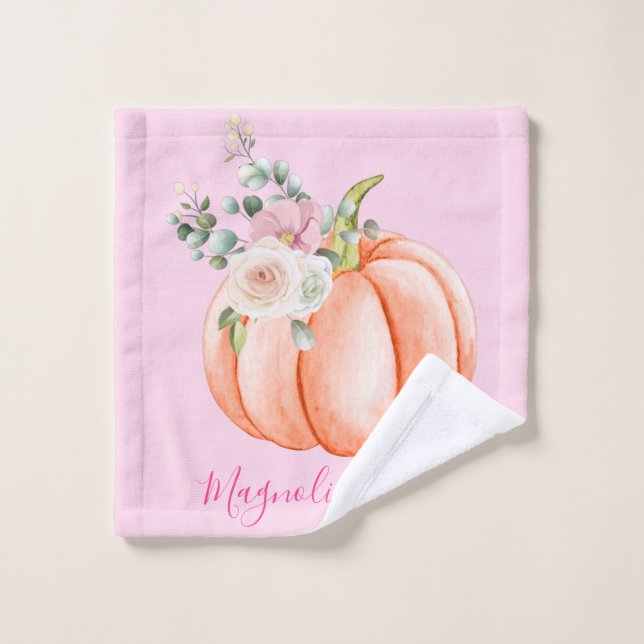 Niedlich Blush Pink Spring Floral Little Pumpkin N Waschlappen (Waschlappen)
