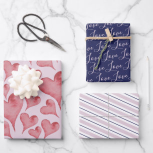 Niedlich Blush Pink Typografie Herzenslust Valenti Geschenkpapier Set