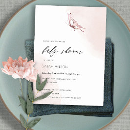 Niedlich Blush Wasserfarben Butterfly Babydusche l Dankeskarte