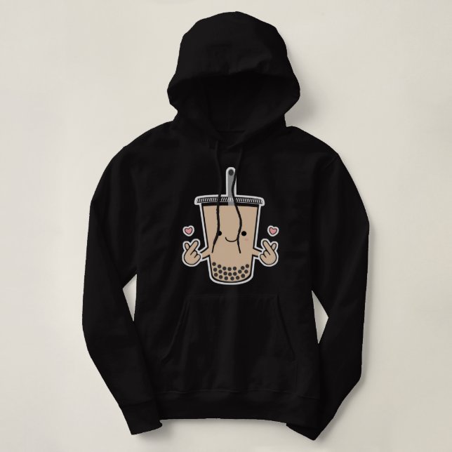 Niedlich Boba KPop Bubble Milk Tea Koreanisches Fi Hoodie (Design vorne)