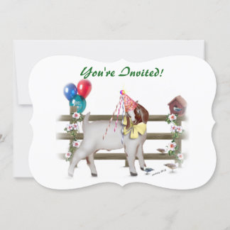 Niedlich Boer Goat Birthday Party Einladung