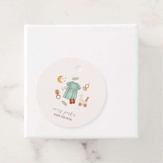 Niedlich Boho Baby Girl Clothes Kinderdusche Geschenkanhänger (Beispiel)
